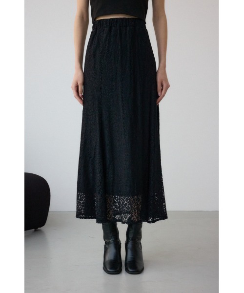 AZUL by moussy（アズールバイマウジー）の「レースフレアスカート（スカート・レディース・ブラック/オフホワイト・SMALL/MEDIUM）」の8枚目の写真