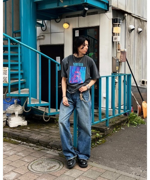 ANDRAP（アンドラップ）の「ANDRAP/アンドラップ/NIRVANA S/S TEE/ニルヴァーナ 半袖Tシャツ（Tシャツ/カットソー・メンズ・ブラック系その他/ブラック・M/L/XL）」の9枚目の写真