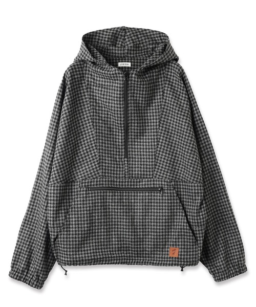 JIEDA(ジエダ)の「CHECK PULLOVER PARKA(パーカー・メンズ・ブラック×グレー/ホワイト×ブラック・1/2)」の17枚目の写真