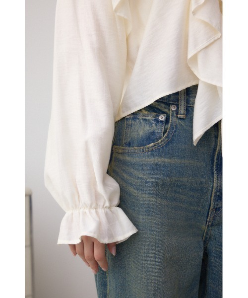 AZUL by moussy（アズールバイマウジー）の「ラッフルフリルブラウス（シャツ/ブラウス・レディース・ピンク/アイボリー/ブラック・FREE）」の14枚目の写真