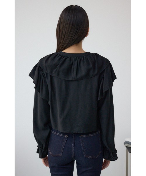 AZUL by moussy（アズールバイマウジー）の「ラッフルフリルブラウス（シャツ/ブラウス・レディース・ピンク/アイボリー/ブラック・FREE）」の20枚目の写真