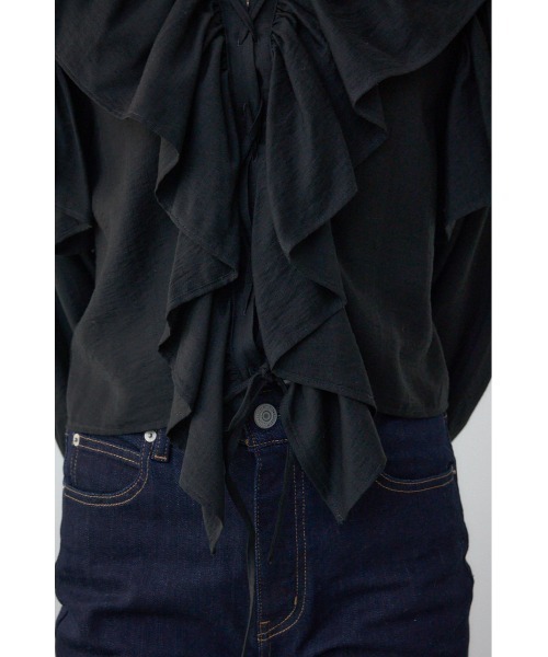 AZUL by moussy（アズールバイマウジー）の「ラッフルフリルブラウス（シャツ/ブラウス・レディース・ピンク/アイボリー/ブラック・FREE）」の22枚目の写真