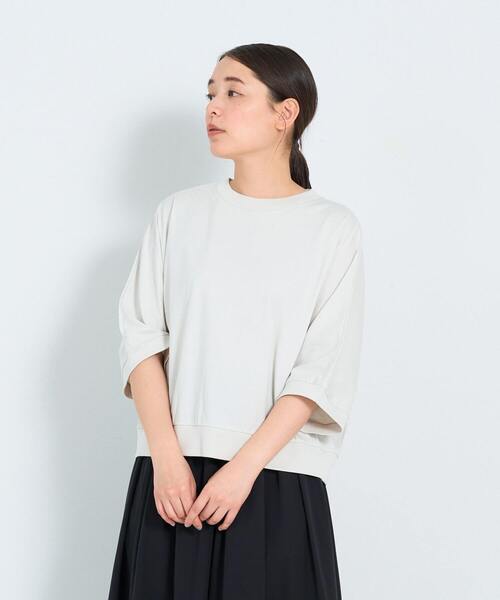 ADIEU TRISTESSE(アデュートリステス)の「60/2天竺Tシャツ(Tシャツ/カットソー・レディース・ブルーグレー/ストライプ/ライトグレー・FREE)」の2枚目の写真