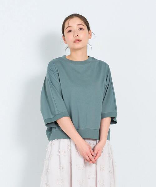 ADIEU TRISTESSE(アデュートリステス)の「60/2天竺Tシャツ(Tシャツ/カットソー・レディース・ブルーグレー/ストライプ/ライトグレー・FREE)」の1枚目の写真