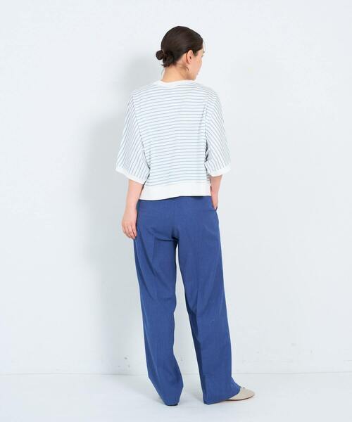 ADIEU TRISTESSE(アデュートリステス)の「60/2天竺Tシャツ(Tシャツ/カットソー・レディース・ブルーグレー/ストライプ/ライトグレー・FREE)」の8枚目の写真