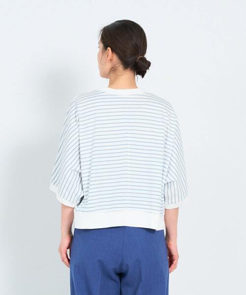 ADIEU TRISTESSE(アデュートリステス)の「60/2天竺Tシャツ(Tシャツ/カットソー・レディース・ブルーグレー/ストライプ/ライトグレー・FREE)」の12枚目の写真