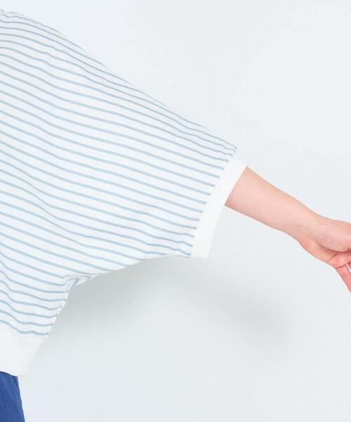 ADIEU TRISTESSE(アデュートリステス)の「60/2天竺Tシャツ(Tシャツ/カットソー・レディース・ブルーグレー/ストライプ/ライトグレー・FREE)」の16枚目の写真