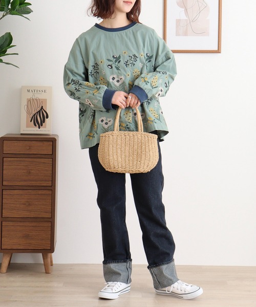 Emago(イマゴ)の「EMAGO 花刺繍ブラウス(シャツ/ブラウス・レディース・アイボリー/グリーン/ブラック・FREE)」の14枚目の写真