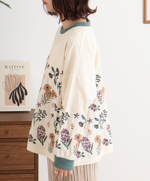 Emago(イマゴ)の「EMAGO 花刺繍ブラウス(シャツ/ブラウス・レディース・アイボリー/グリーン/ブラック・FREE)」の16枚目の写真