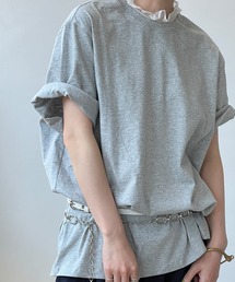 【YOUYILIN】シアーフリルネック オーバーT CHYOUW25s021