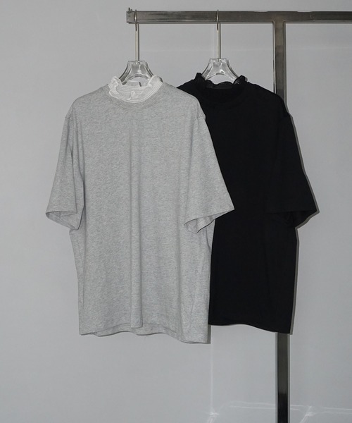 chuclla(チュクラ)の「【YOUYILIN】シアーフリルネック オーバーT CHYOUW25s021(Tシャツ/カットソー・レディース・グレー/ブラック・FREE)」の5枚目の写真
