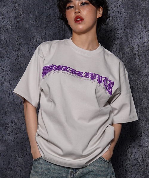 RIPPER（リッパー）の「【RIPPER】ワールド RIPPER 刺繍 ヘビーウェイト Tシャツ / World RIPPER Embroidered Heavyweight T-Shirt（Tシャツ/カットソー・メンズ・ホワイト/ブラック/グレー・M/L）」の3枚目の写真