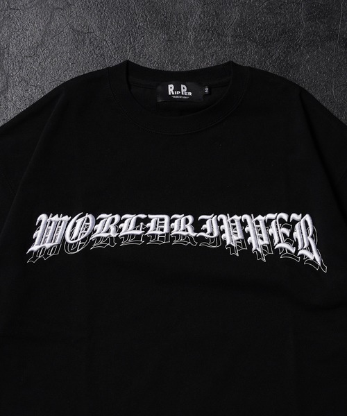 RIPPER（リッパー）の「【RIPPER】ワールド RIPPER 刺繍 ヘビーウェイト Tシャツ / World RIPPER Embroidered Heavyweight T-Shirt（Tシャツ/カットソー・メンズ・ホワイト/ブラック/グレー・M/L）」の9枚目の写真