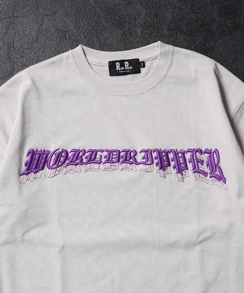 RIPPER（リッパー）の「【RIPPER】ワールド RIPPER 刺繍 ヘビーウェイト Tシャツ / World RIPPER Embroidered Heavyweight T-Shirt（Tシャツ/カットソー・メンズ・ホワイト/ブラック/グレー・M/L）」の11枚目の写真