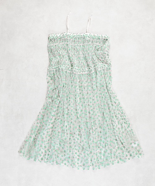 MARKEY'S(マーキーズ)の「フラワーチュールフリルキャミワンピース/おとな(ワンピース・レディース・ピンク/グリーン・160cm)」の2枚目の写真