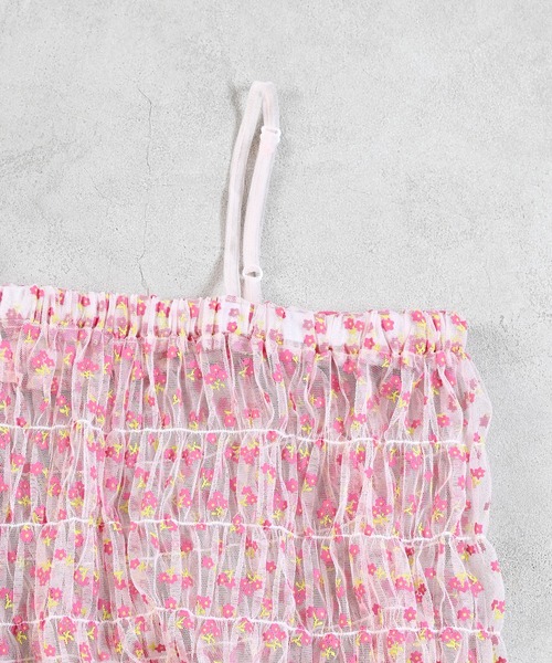 MARKEY'S(マーキーズ)の「フラワーチュールフリルキャミワンピース/おとな(ワンピース・レディース・ピンク/グリーン・160cm)」の5枚目の写真