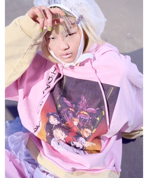 Little sunny bite(リトルサニーバイト)の「/evangelion x little sunny bite / foodie(パーカー・メンズ・ブルー/ブラック/ピンク・MEDIUM/SMALL)」の3枚目の写真