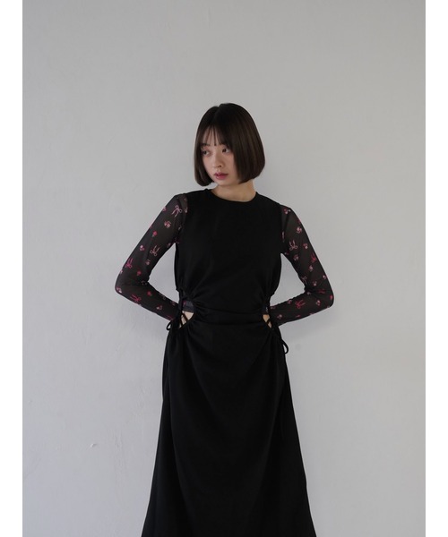 Uenui（ウニュイ）の「リボン シアートップス　ショート丈（Tシャツ/カットソー・レディース・ブラック/ピンク/ホワイト・FREE）」の14枚目の写真