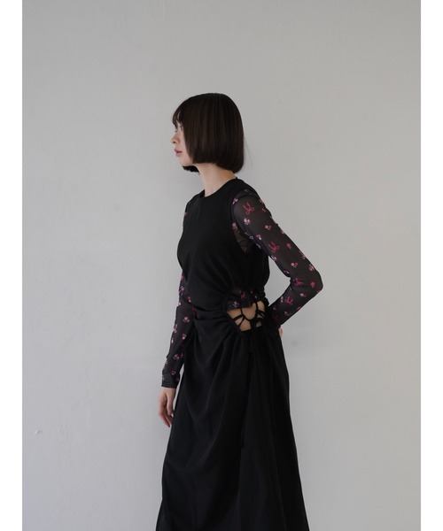 Uenui（ウニュイ）の「リボン シアートップス　ショート丈（Tシャツ/カットソー・レディース・ブラック/ピンク/ホワイト・FREE）」の16枚目の写真