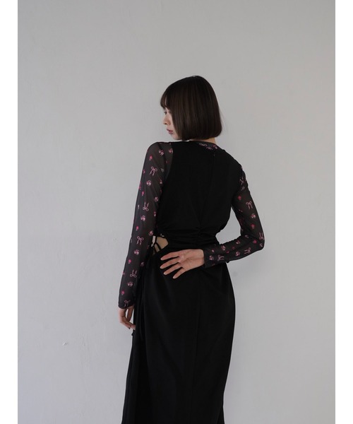 Uenui（ウニュイ）の「リボン シアートップス　ショート丈（Tシャツ/カットソー・レディース・ブラック/ピンク/ホワイト・FREE）」の17枚目の写真