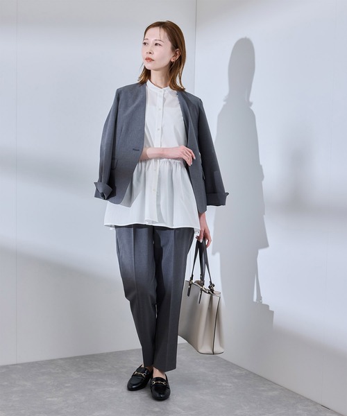 ROPE' PICNIC(ロペピクニック)の「【UV対応・防シワ】フレンチペプラムシャツ(シャツ/ブラウス・レディース・オフホワイト/ブルー/サックスブルー/ピンク・38)」の15枚目の写真