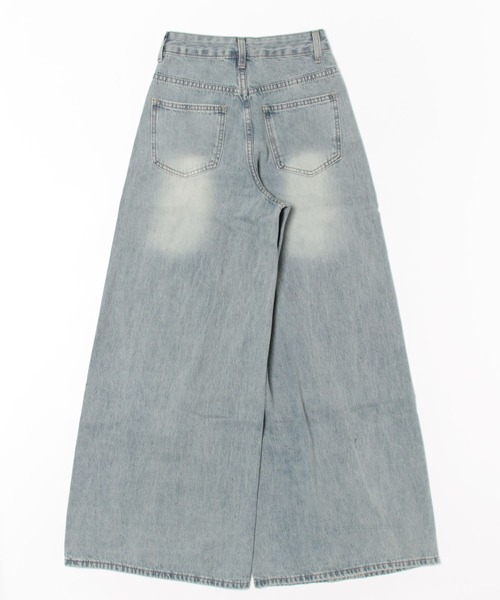 LAULEN(ローレン)の「washed wide flare denim pants /ウォッシュ加工 ハイウエスト ワイド フレア デニム パンツ(デニムパンツ・レディース・ブルー・M/S/XS)」の2枚目の写真