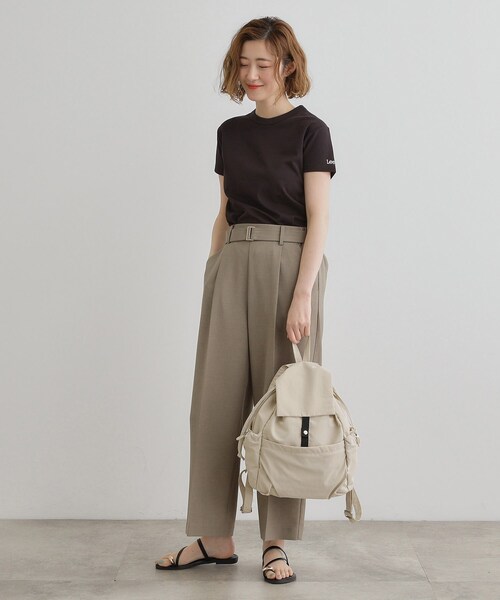 grove（グローブ）の「【晴れの日も雨の日も】撥水フラップナイロンリュック（バックパック/リュック・レディース・ブラック/ライトベージュ・00）」の7枚目の写真