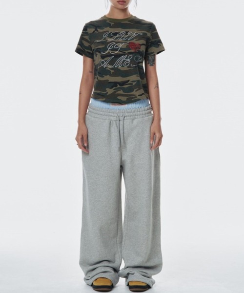 tシャツ K-POPアイドル着用　AMES WORLDWIDE ／HOTFIXクロップT レディース ☆K-POPアイドル着用 AMES WORLDWIDE ／HOTFIXクロップT（T