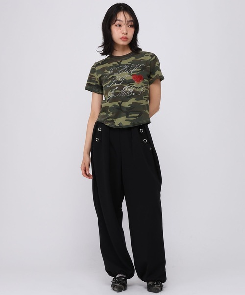 AMESWORLDWIDE（アメスワールドワイド）の「★K-POPアイドル着用　AMES WORLDWIDE ／HOTFIXクロップT（Tシャツ/カットソー・レディース・ホワイト/ブラック/カーキ・FREE）」の10枚目の写真