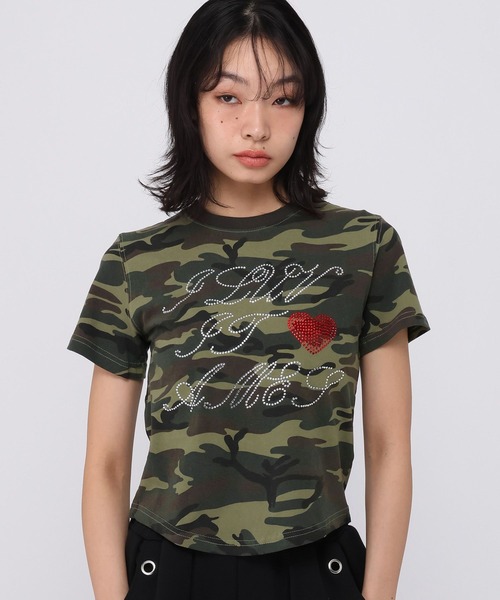 AMESWORLDWIDE（アメスワールドワイド）の「★K-POPアイドル着用　AMES WORLDWIDE ／HOTFIXクロップT（Tシャツ/カットソー・レディース・ホワイト/ブラック/カーキ・FREE）」の13枚目の写真