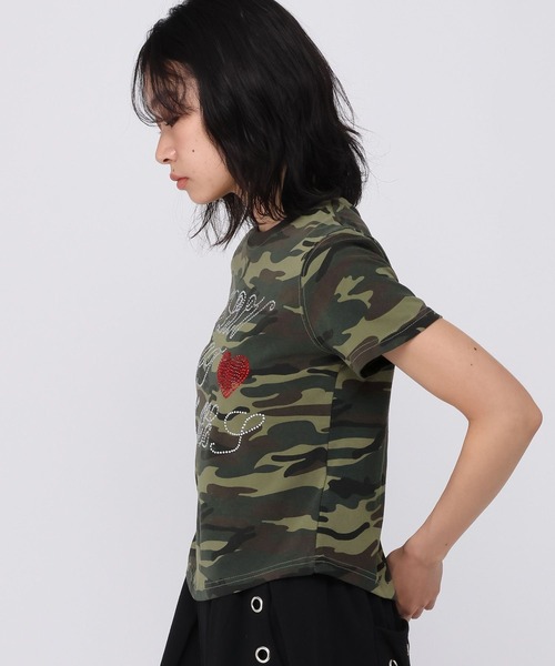 AMESWORLDWIDE（アメスワールドワイド）の「★K-POPアイドル着用　AMES WORLDWIDE ／HOTFIXクロップT（Tシャツ/カットソー・レディース・ホワイト/ブラック/カーキ・FREE）」の14枚目の写真