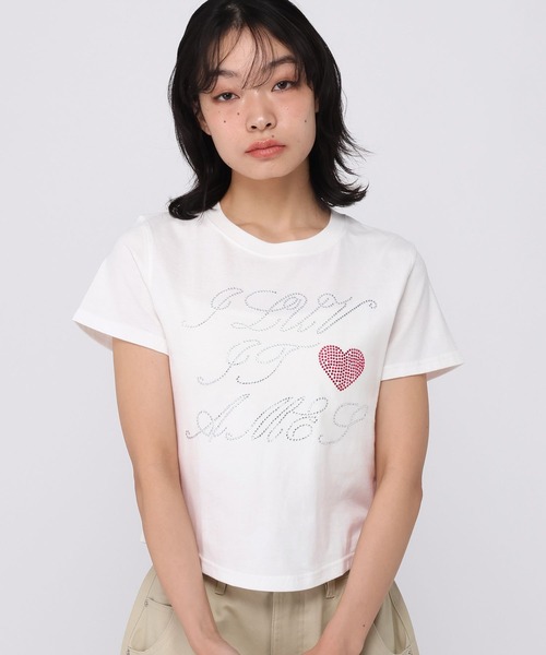 AMESWORLDWIDE（アメスワールドワイド）の「★K-POPアイドル着用　AMES WORLDWIDE ／HOTFIXクロップT（Tシャツ/カットソー・レディース・ホワイト/ブラック/カーキ・FREE）」の19枚目の写真