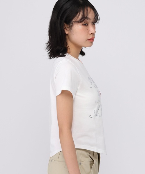 AMESWORLDWIDE（アメスワールドワイド）の「★K-POPアイドル着用　AMES WORLDWIDE ／HOTFIXクロップT（Tシャツ/カットソー・レディース・ホワイト/ブラック/カーキ・FREE）」の20枚目の写真
