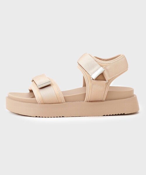 OPAQUE.CLIP（オペークドットクリップ）の「厚底スポーティーサンダル（サンダル・レディース・ベージュ/ブラック・03/02）」の7枚目の写真