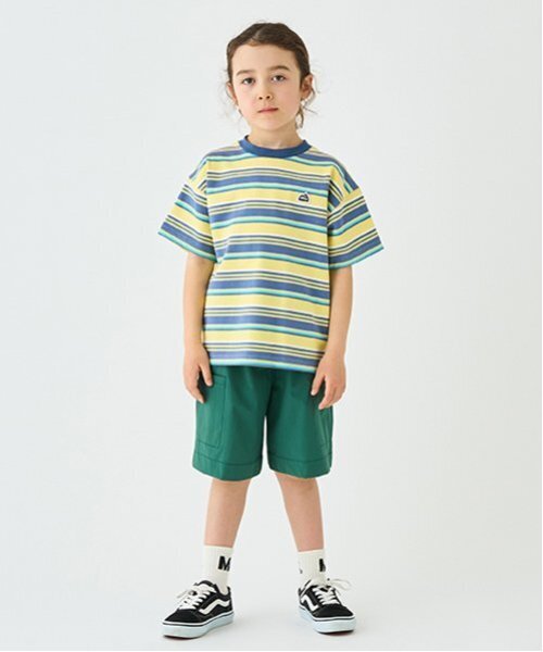 minimal(ミニマル)の「ボーダーTシャツ(Tシャツ/カットソー・キッズ・イエロー/黄緑系/オレンジ/ブラック・100cm/110cm/120cm/90cm/130cm/140cm)」の7枚目の写真