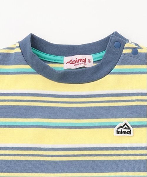 minimal(ミニマル)の「ボーダーTシャツ(Tシャツ/カットソー・キッズ・イエロー/黄緑系/オレンジ/ブラック・100cm/110cm/120cm/90cm/130cm/140cm)」の21枚目の写真