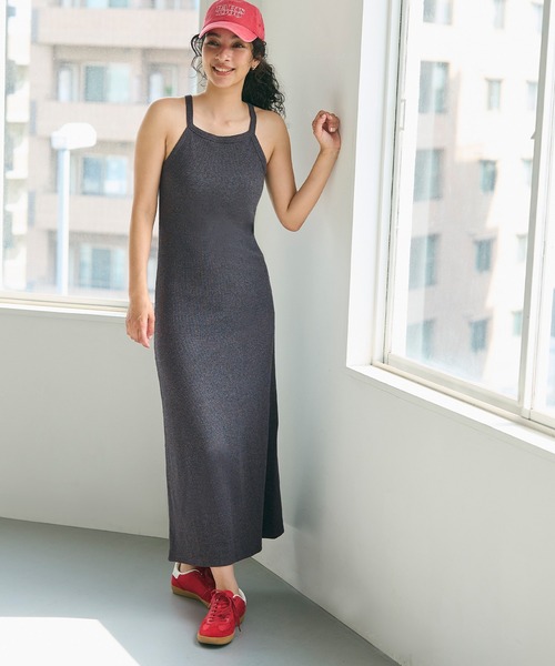 coca（coca）（コカ）の「【WEB限定セール】外で着られるブラワンピース OUT BRA ホルターネックカップ付きワンピース（ワンピース・レディース・チャコール/ブラック・S/M/L）」の5枚目の写真