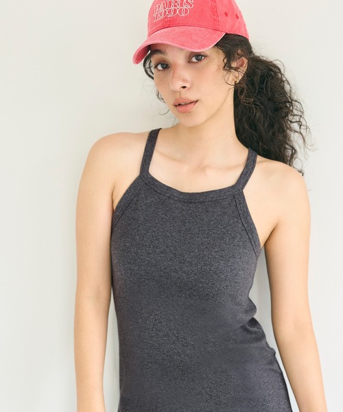 coca（coca）（コカ）の「【WEB限定セール】外で着られるブラワンピース OUT BRA ホルターネックカップ付きワンピース（ワンピース・レディース・チャコール/ブラック・S/M/L）」の7枚目の写真