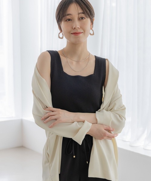 Elura（エルーラ）の「サラサラタッチリブプルオーバー/321516（ニット/セーター・レディース・ダークブラウン/ホワイト/ブラック・FREE）」の7枚目の写真