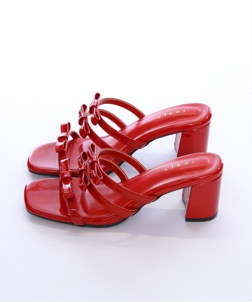 clear（クリア）の「リボンサンダル[バレエコア ガーリー]（サンダル・レディース・レッド/ブラック/シルバー・M/L）」の8枚目の写真