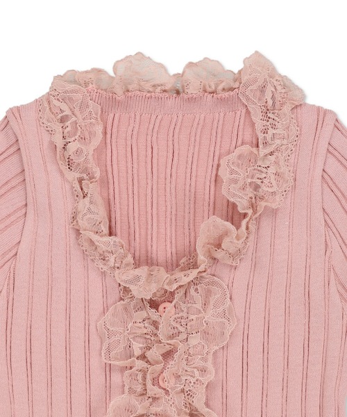 SPINNS(スピンズ)の「大人気デザインが半袖になって再登場!リブレース半袖カットソー/フリル/NEO森ガール(Tシャツ/カットソー・レディース・グリーン系その他/ピンク/オフホワイト/ブラック/アイボリー・ONESIZE)」の12枚目の写真