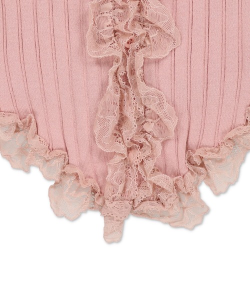 SPINNS(スピンズ)の「大人気デザインが半袖になって再登場!リブレース半袖カットソー/フリル/NEO森ガール(Tシャツ/カットソー・レディース・グリーン系その他/ピンク/オフホワイト/ブラック/アイボリー・ONESIZE)」の14枚目の写真