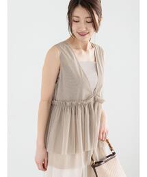 Te chichi | チュールティアードギャザーマルチベスト(シャツ/ブラウス)