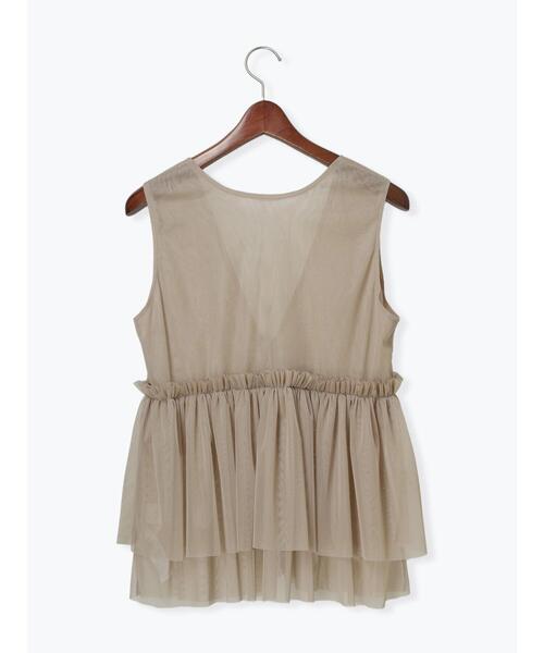 Te chichi（テチチ）の「チュールティアードギャザーマルチベスト（シャツ/ブラウス・レディース・チャコールグレー/ベージュ・F）」の14枚目の写真