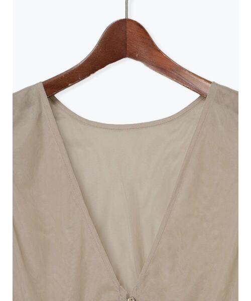 Te chichi（テチチ）の「チュールティアードギャザーマルチベスト（シャツ/ブラウス・レディース・チャコールグレー/ベージュ・F）」の15枚目の写真