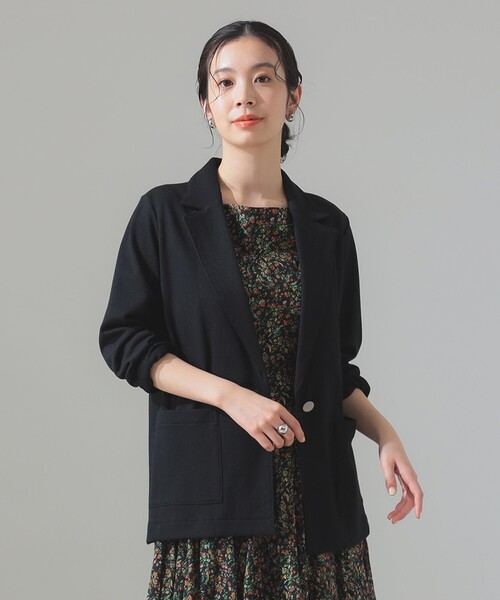 Demi-Luxe BEAMS（デミルクス ビームス）の「テーラード カノコ ジャケット［手洗い可］（テーラードジャケット・レディース・その他1/オフホワイト/ネイビー・38/36/40）」の13枚目の写真