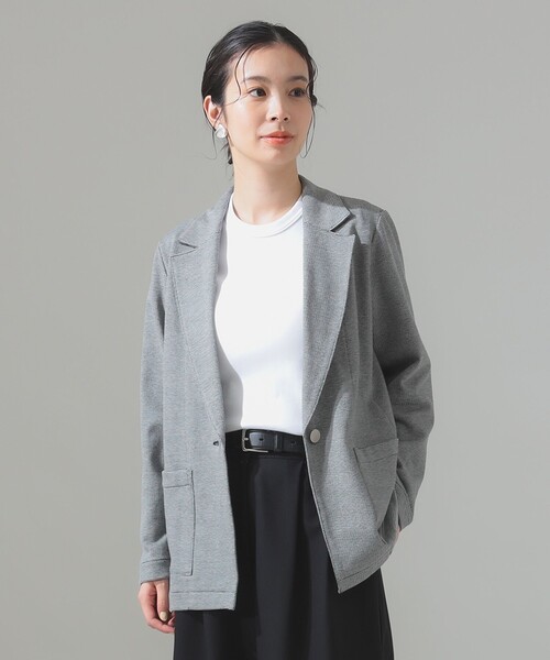 Demi-Luxe BEAMS（デミルクス ビームス）の「テーラード カノコ ジャケット［手洗い可］（テーラードジャケット・レディース・その他1/オフホワイト/ネイビー・38/36/40）」の17枚目の写真