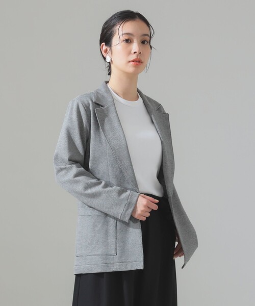 Demi-Luxe BEAMS（デミルクス ビームス）の「テーラード カノコ ジャケット［手洗い可］（テーラードジャケット・レディース・その他1/オフホワイト/ネイビー・38/36/40）」の18枚目の写真