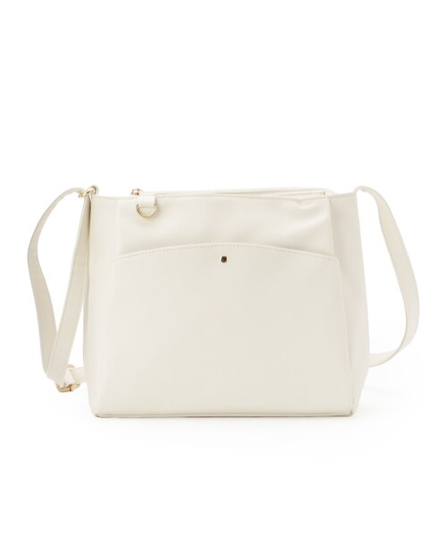 SHOO・LA・RUE（シューラルー）の「あおりポケットショルダーバッグ（ショルダーバッグ・レディース・グレー/オフホワイト/サックスブルー/イエロー/ブルー系その他/ライトベージュ・00）」の19枚目の写真