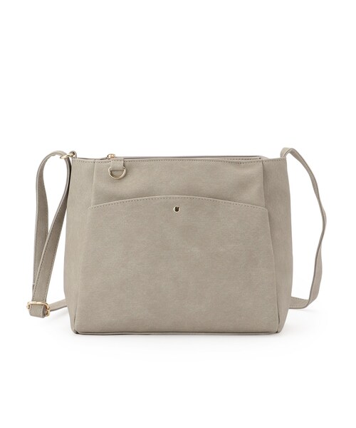 SHOO・LA・RUE（シューラルー）の「あおりポケットショルダーバッグ（ショルダーバッグ・レディース・グレー/オフホワイト/サックスブルー/イエロー/ブルー系その他/ライトベージュ・00）」の20枚目の写真